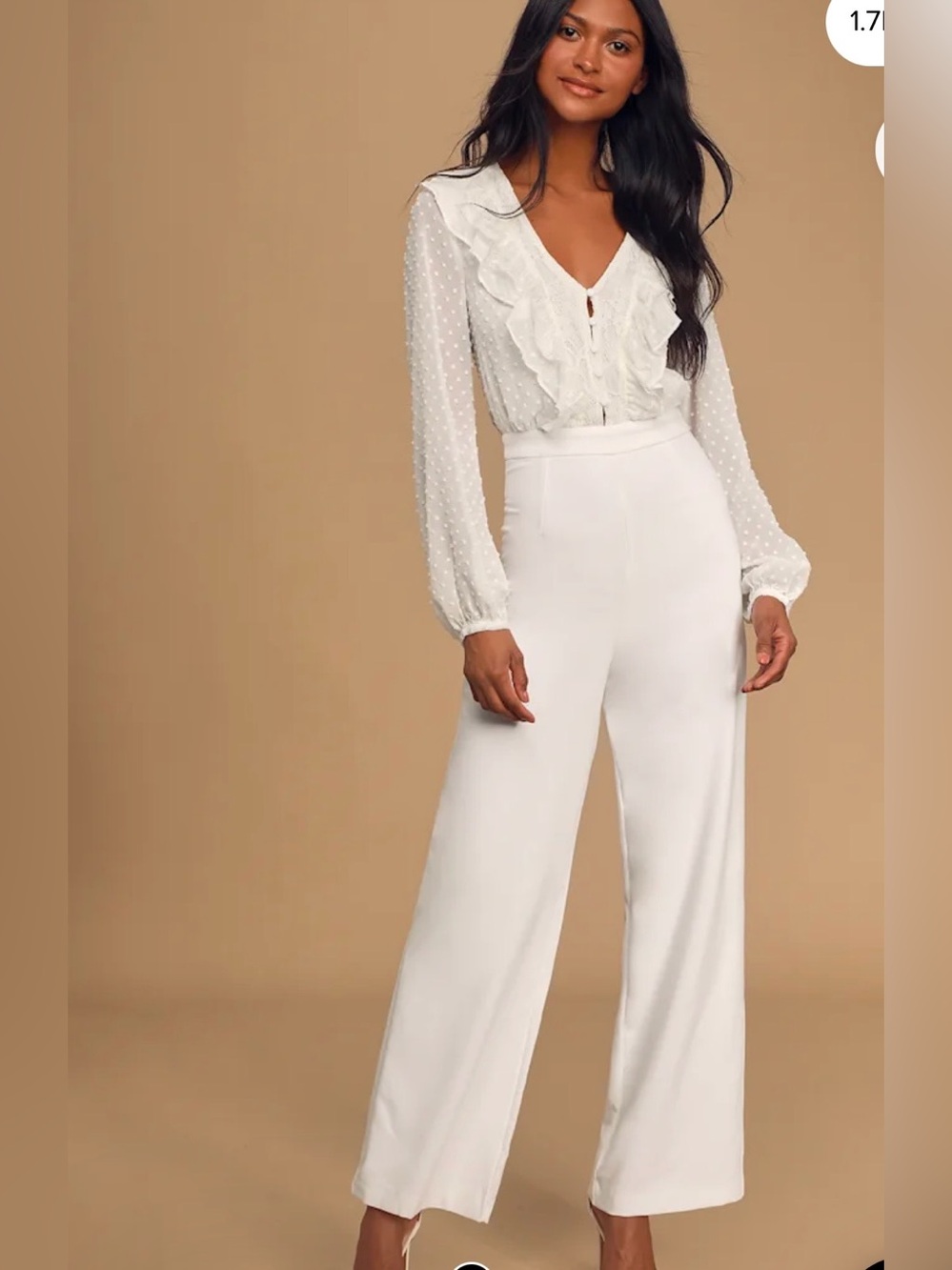 Lulu's Ivory Wide-Leg Jumpsuit NWT & priced to sell